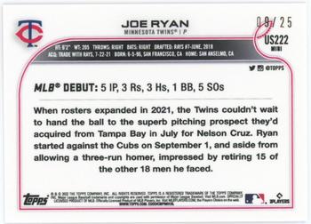 2022 Topps Mini - Pink #US222 Joe Ryan Back