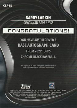 2022 Topps Chrome Black - Autographs #CBA-BL Barry Larkin Back