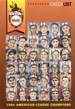 1996 St. Louis Browns Historical Society #36 Checklist Front