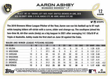 2022 Topps UK Edition #12 Aaron Ashby Back