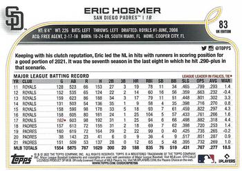 2022 Topps UK Edition #83 Eric Hosmer Back