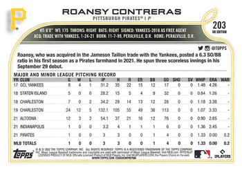 2022 Topps UK Edition #203 Roansy Contreras Back