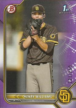 2022 Bowman Draft - Purple #BD-119 Henry Williams Front