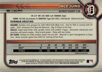 2022 Bowman Draft - Chrome #BDC-15 Jace Jung Back