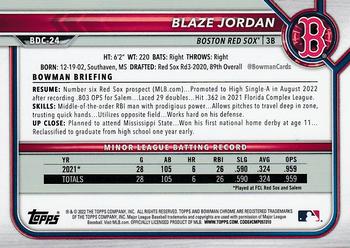 2022 Bowman Draft - Chrome #BDC-24 Blaze Jordan Back