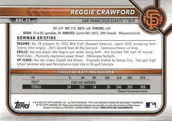 2022 Bowman Draft - Chrome #BDC-33 Reggie Crawford Back