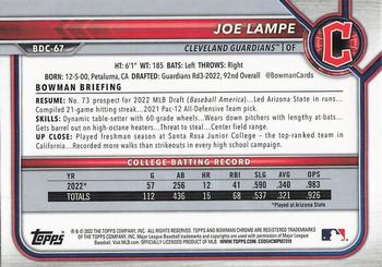 2022 Bowman Draft - Chrome #BDC-67 Joe Lampe Back