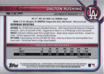 2022 Bowman Draft - Chrome #BDC-84 Dalton Rushing Back