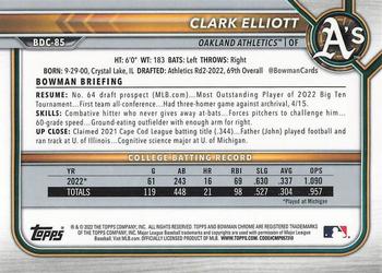 2022 Bowman Draft - Chrome #BDC-85 Clark Elliott Back