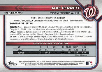 2022 Bowman Draft - Chrome #BDC-141 Jake Bennett Back