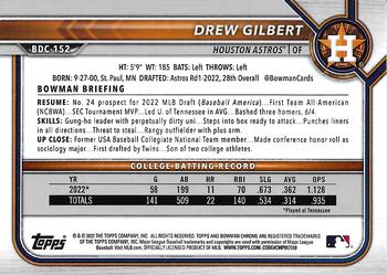 2022 Bowman Draft - Chrome #BDC-152 Drew Gilbert Back