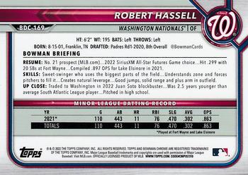 2022 Bowman Draft - Chrome #BDC-169 Robert Hassell Back
