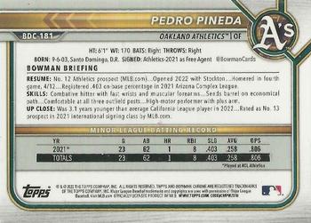 2022 Bowman Draft - Chrome #BDC-181 Pedro Pineda Back