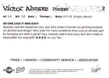 1997 Best Great Falls Dodgers #3 Victor Alvarez Back