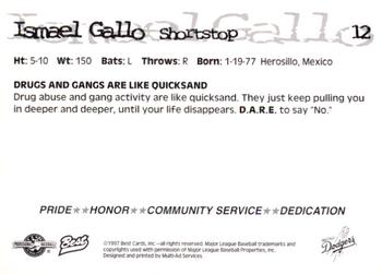1997 Best Great Falls Dodgers #12 Ismael Gallo Back