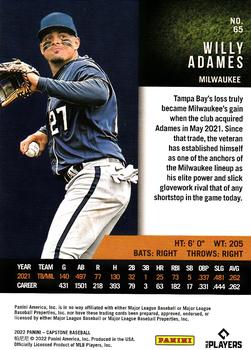 2022 Panini Capstone - Blue #65 Willy Adames Back