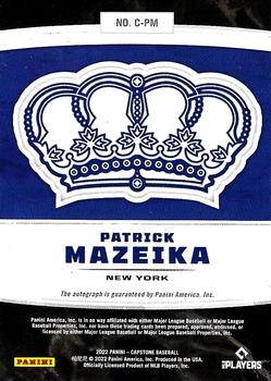 2022 Panini Capstone - Crown Autographs Holo Silver #C-PM Patrick Mazeika Back