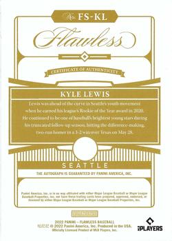 2022 Panini Flawless - Flawless Signatures #FS-KL Kyle Lewis Back