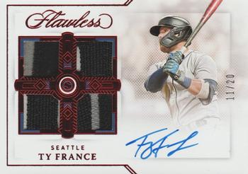 2022 Panini Flawless - Quad Patch Signatures Ruby #QPA-TF Ty France Front