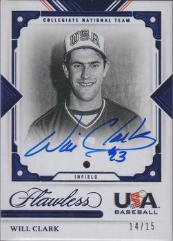 2022 Panini Flawless - USA Gems Signatures Sapphire #USA-WC Will Clark Front