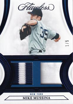 2022 Panini Flawless - Dual Patches Sapphire #DP-MI Mike Mussina Front