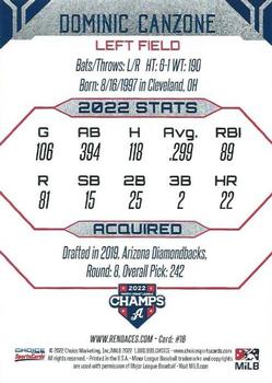 2022 Choice Reno Aces #16 Dominic Canzone Back