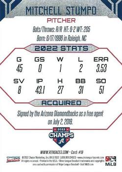 2022 Choice Reno Aces #18 Mitchell Stumpo Back