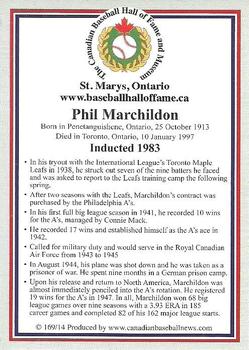 2002-23 Canadian Baseball Hall of Fame #169/14 Phil Marchildon Back