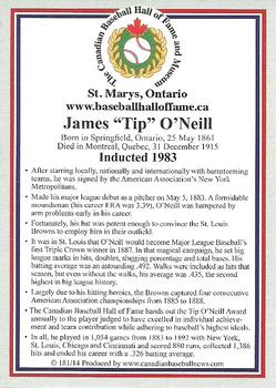2002-23 Canadian Baseball Hall of Fame #181/14 Tip O'Neill Back