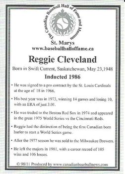 2002-23 Canadian Baseball Hall of Fame #98/11 Reggie Cleveland Back