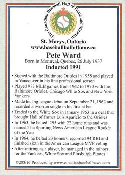 2002-23 Canadian Baseball Hall of Fame #208/16 Pete Ward Back