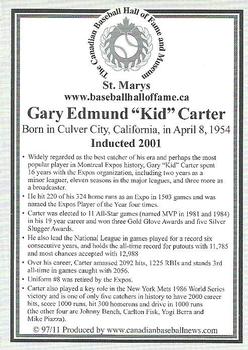 2002-23 Canadian Baseball Hall of Fame #97/11 Gary Carter Back