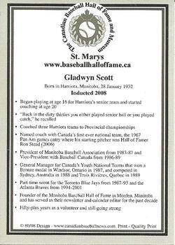 2002-23 Canadian Baseball Hall of Fame #80/08 Gladwyn Scott Back