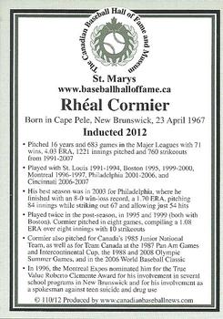 2002-23 Canadian Baseball Hall of Fame #110/12 Rheal Cormier Back