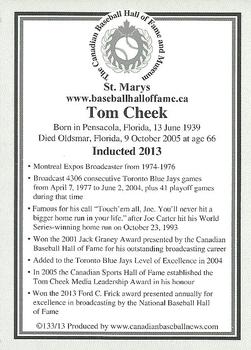 2002-23 Canadian Baseball Hall of Fame #133/13 Tom Cheek Back