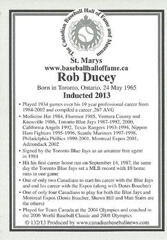 2002-23 Canadian Baseball Hall of Fame #132/13 Rob Ducey Back