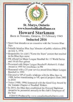 2002-23 Canadian Baseball Hall of Fame #204/16 Howard Starkman Back