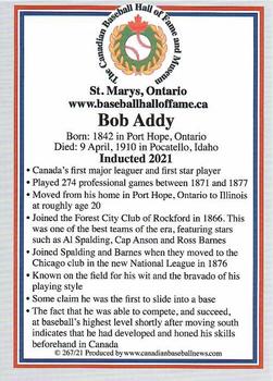 2002-23 Canadian Baseball Hall of Fame #267/21 Bob Addy Back