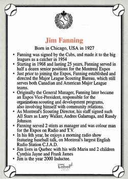 2002-23 Canadian Baseball Hall of Fame #NNO Jim Fanning Back