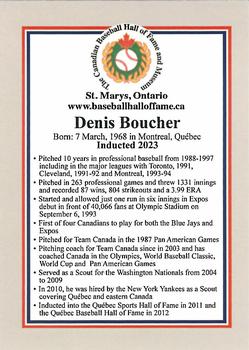 2002-23 Canadian Baseball Hall of Fame #NNO Denis Boucher Back
