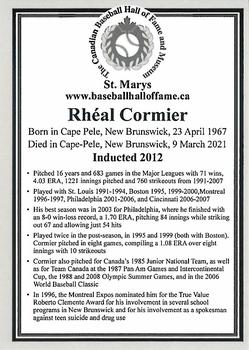 2002-23 Canadian Baseball Hall of Fame #NNO Rheal Cormier Back