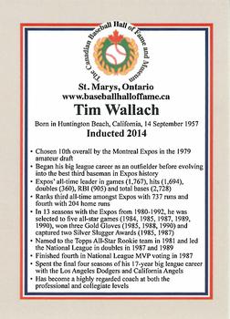 2002-23 Canadian Baseball Hall of Fame #NNO Tim Wallach Back