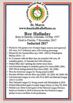2002-23 Canadian Baseball Hall of Fame #NNO Roy Halladay Back