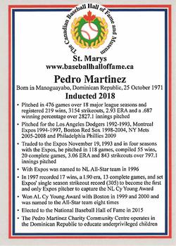 2002-23 Canadian Baseball Hall of Fame #NNO Pedro Martinez Back