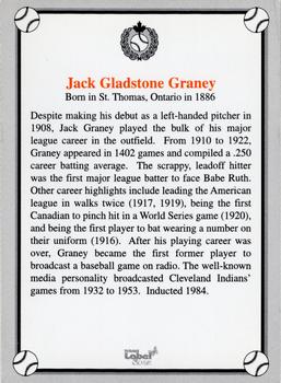 2002-23 Canadian Baseball Hall of Fame #NNO Jack Graney Back