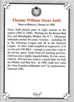 2002-23 Canadian Baseball Hall of Fame #NNO Oscar Judd Back