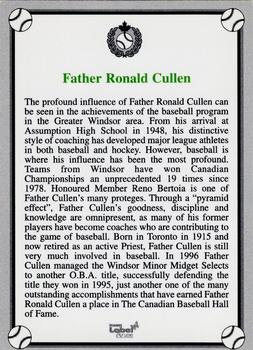 2002-23 Canadian Baseball Hall of Fame #NNO Ronald Cullen Back