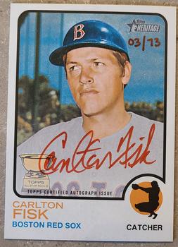 2022 Topps Heritage - Real One Autographs Special Edition Red Ink High Number #ROA-CF Carlton Fisk Front