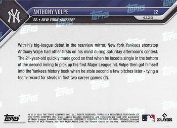 2023 Topps Now #22 Anthony Volpe Back