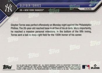 2023 Topps Now #40 Gleyber Torres Back